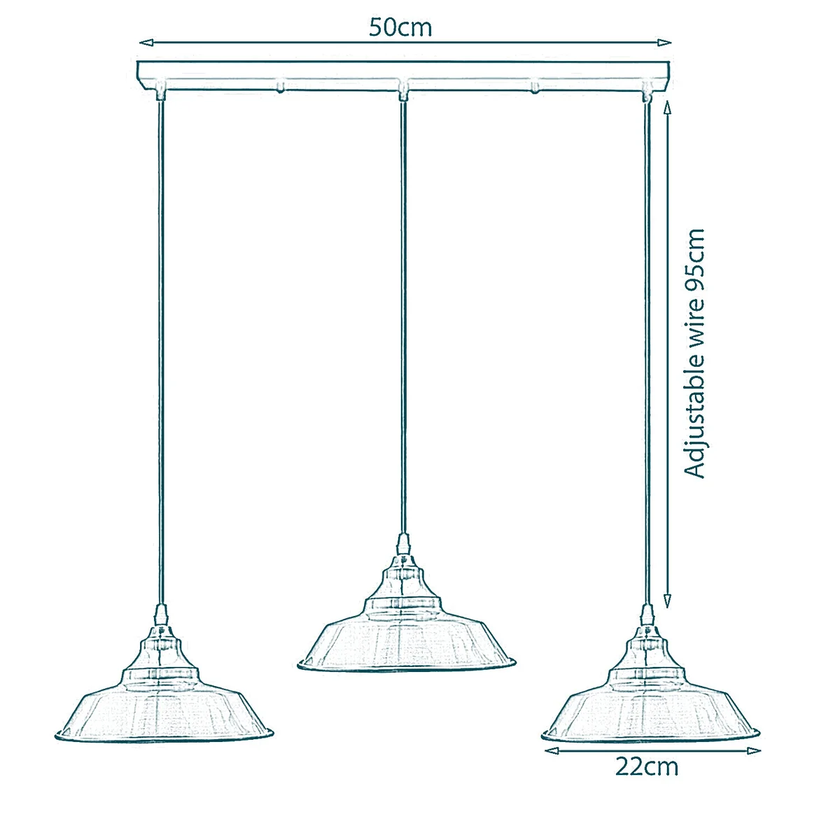Yellow brass multi-outlet pendant lampshade with three adjustable E27 sockets for modern ceiling lighting over kitchen island