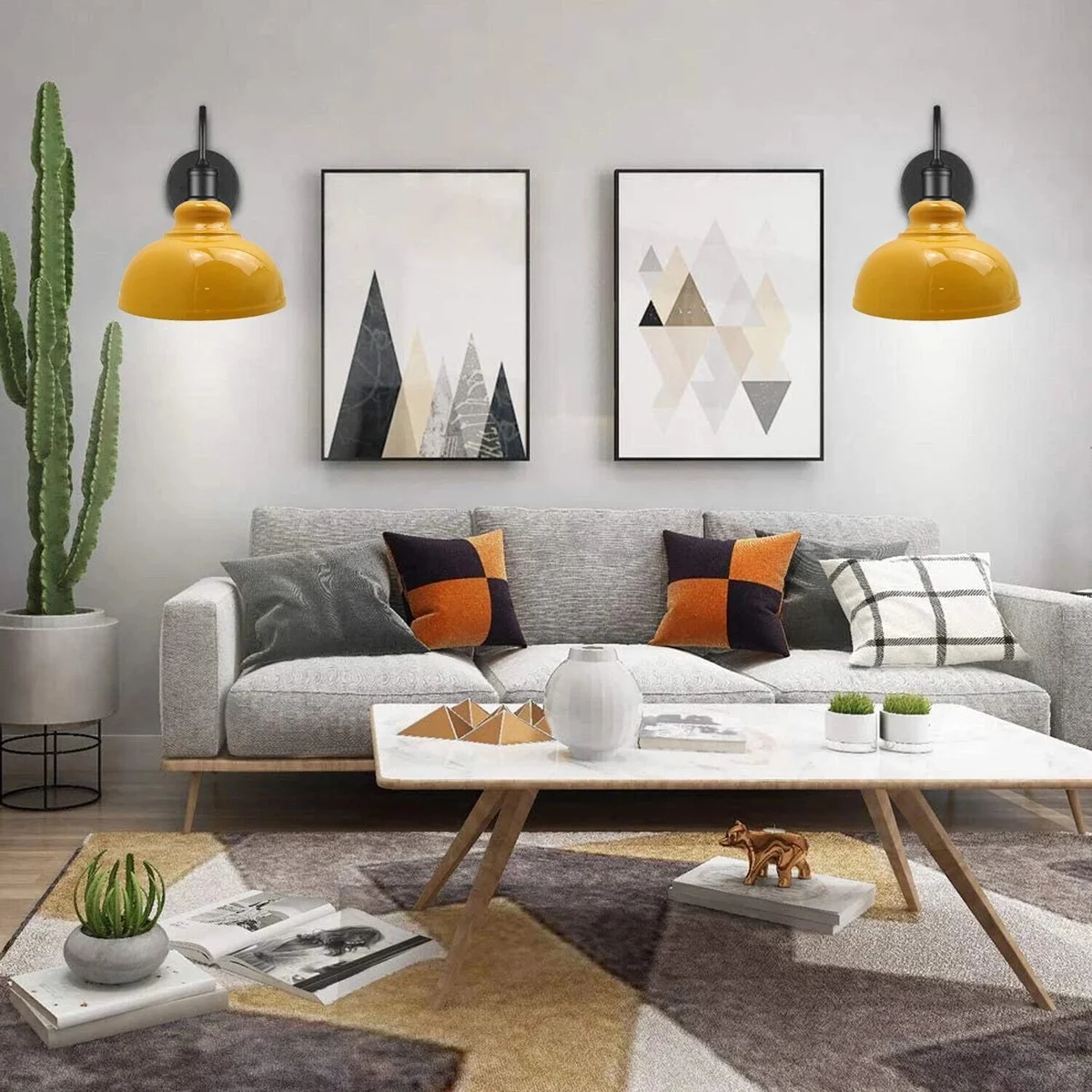 White vintage industrial cone wall mounted light with matte finish and E27 lamp base on white background