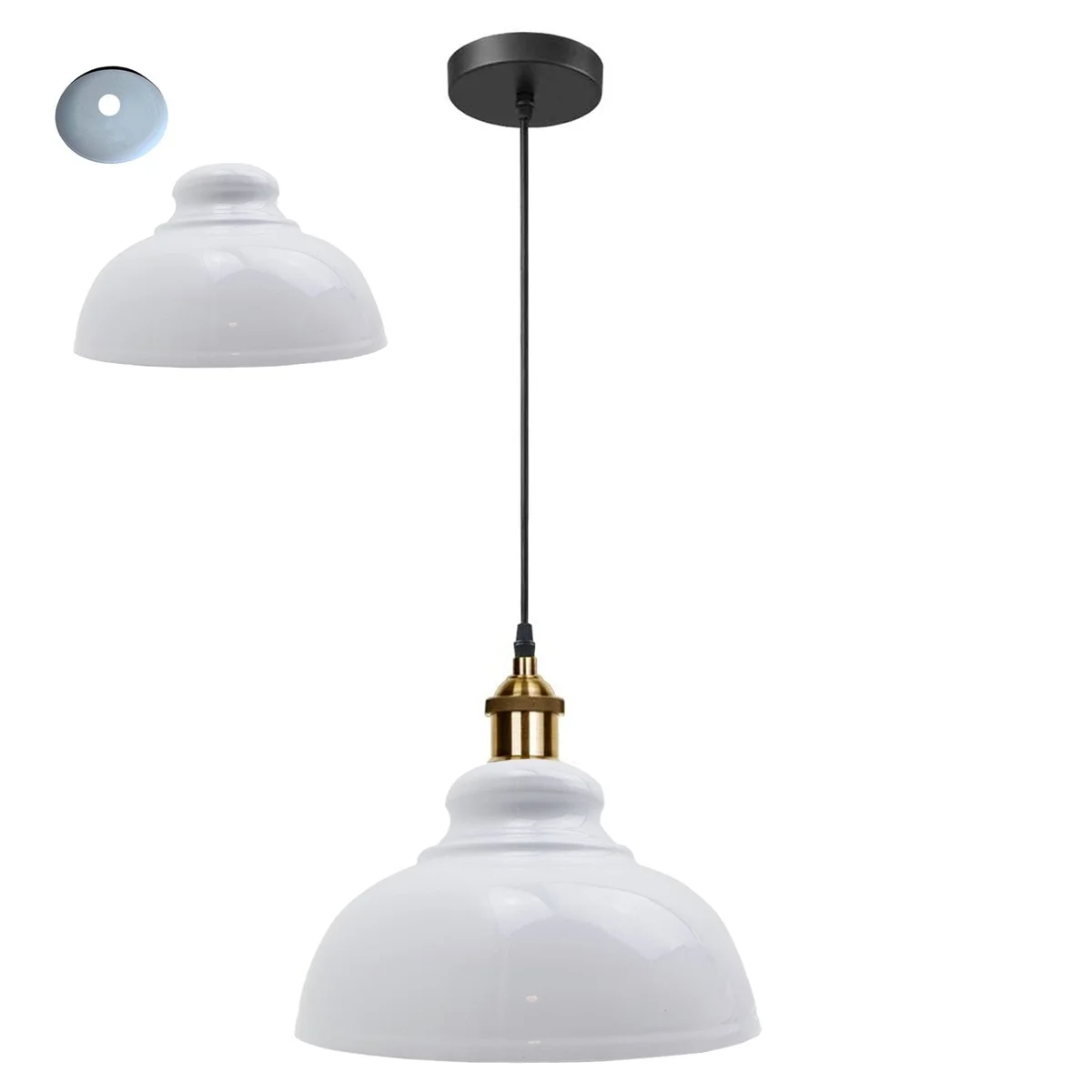 Retro pendant light with red metal dome shade and angled base, suitable for sloped ceilings in modern lofts