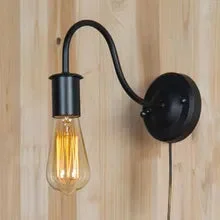 Vintage black swan neck wall light with metal finish and painted details, suitable for indoor use and dimmable lighting