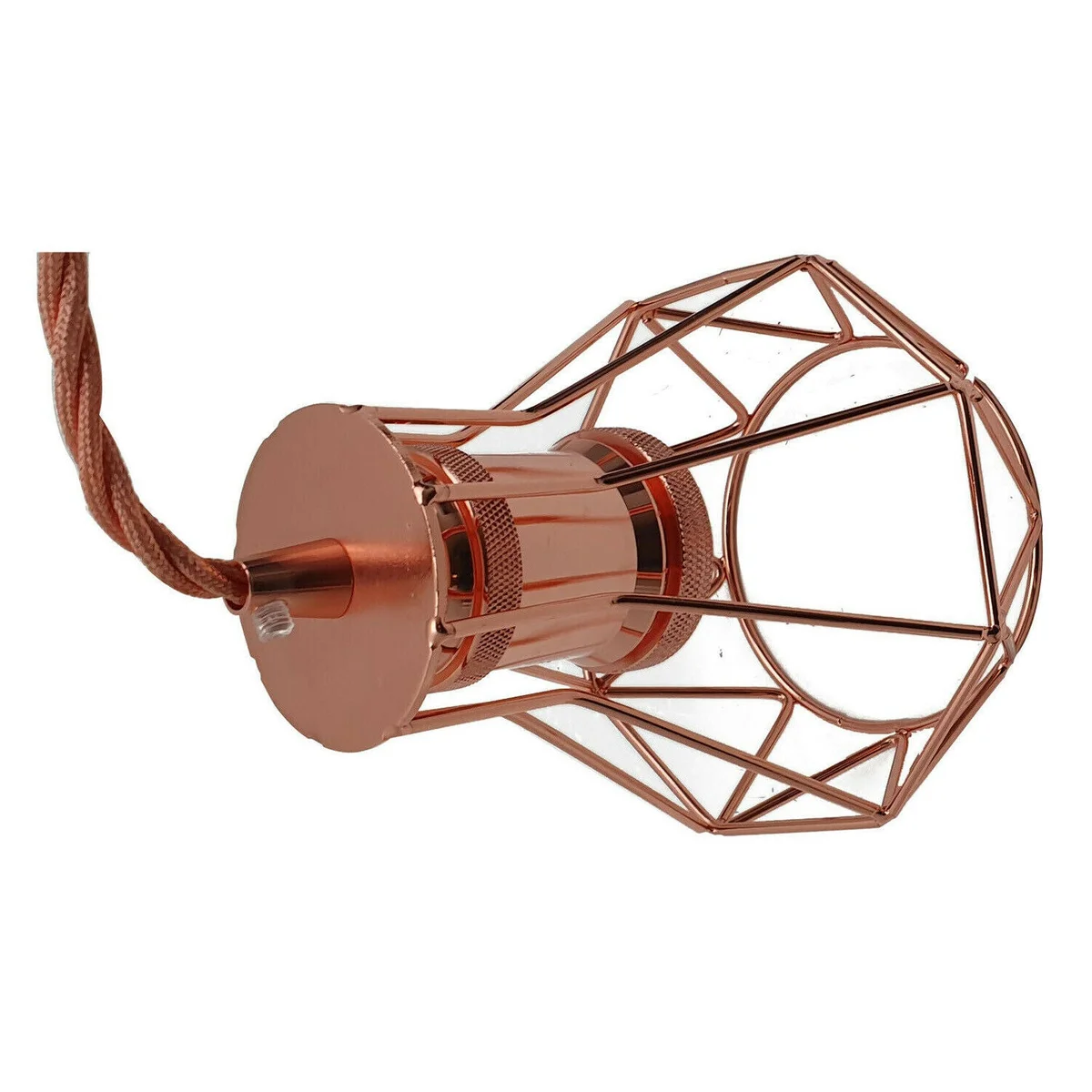 Large vintage lamp holder in polished rose gold with E27 fitting and 1-meter cord, ideal for pendant lighting