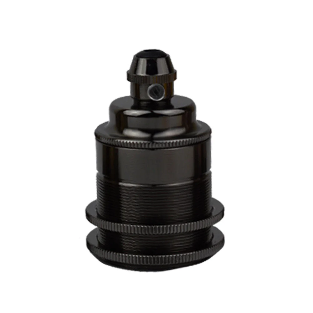 Vintage style metal bulb holder with E27 Edison screw cap for pendant lights, suitable for indoor use and 60W bulbs