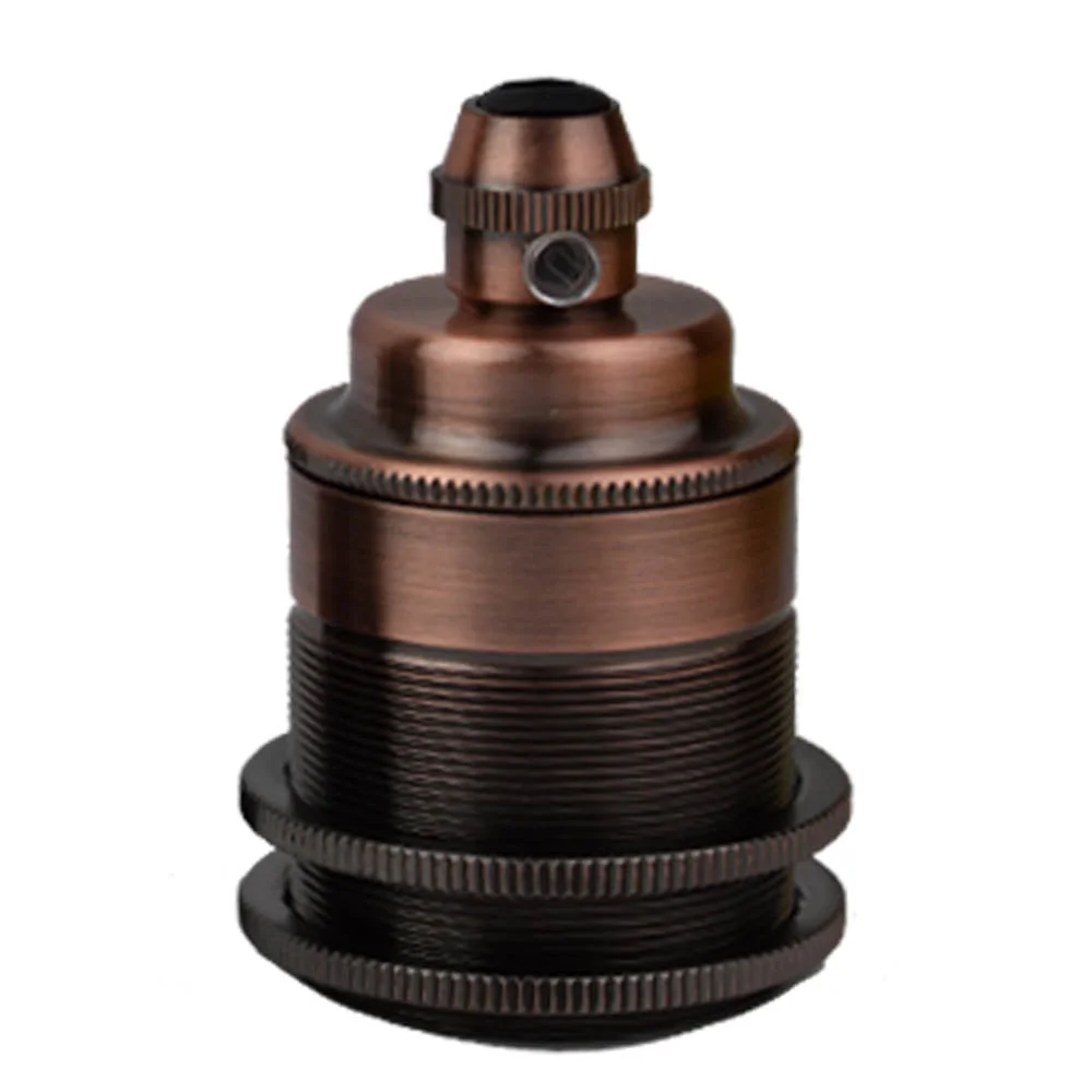 Vintage lamp holder with E27 Edison screw cap socket in metal, designed for pendant lights with 39.5mm shades