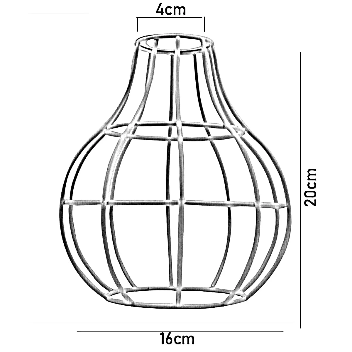 Black metal cage light shade in industrial style with round shape, easy fit design for ceiling or pendant lights