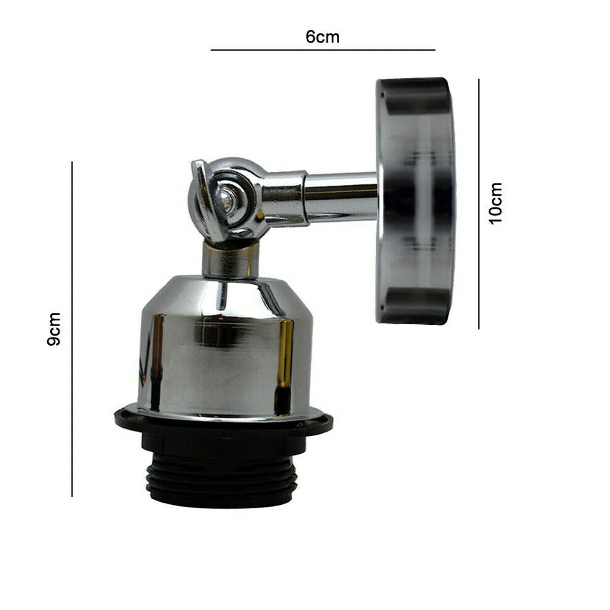 Industrial adjustable antique brass dimmable wall sconce with pivoting arm and E27 fitting mounted on a white wall