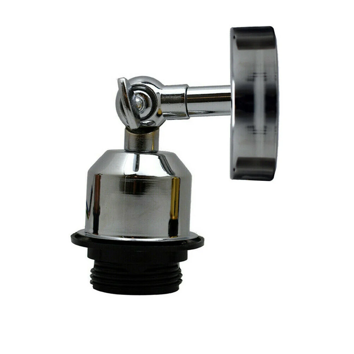 Industrial wall sconce in antique brass finish with adjustable pivoting arm and E27 bulb fitting mounted on a wall