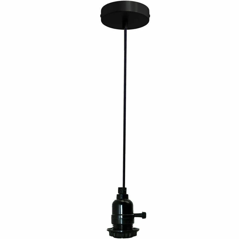 Matte black modern multi-drop pendant lighting with adjustable cords and E27 bulb fittings in cluster design
