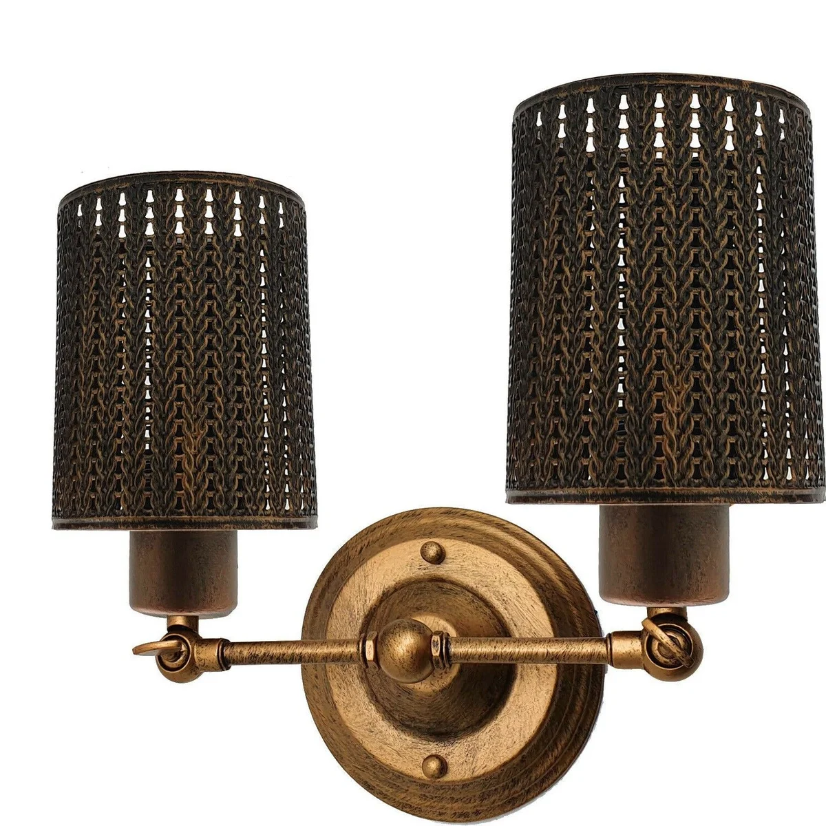 Wall mounted brass light with brushed copper finish, sleek silhouette and LED socket
