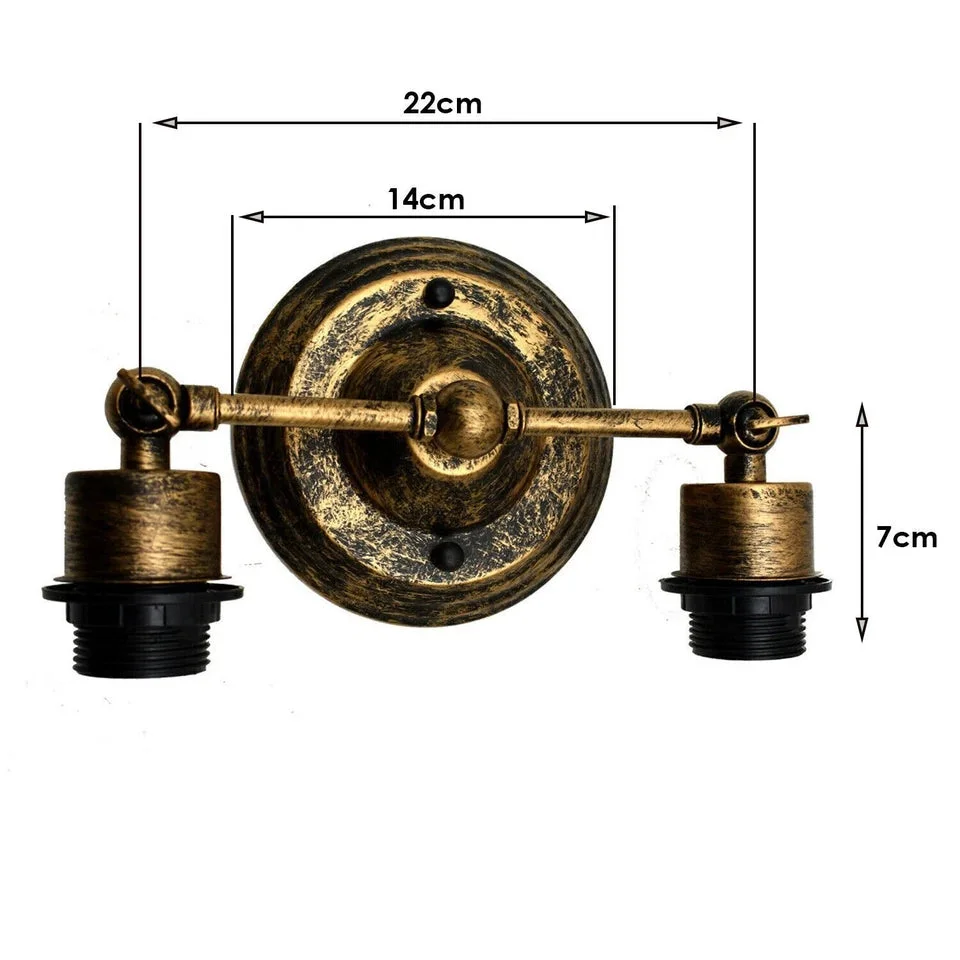 Pair of black industrial metal cage wall lamps with drum-shaped open metal shades, suitable for indoor use