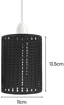 Pair of black industrial drum cage lampshades made of rust-resistant metal, 13.5 cm high and 11 cm wide, shown side by side