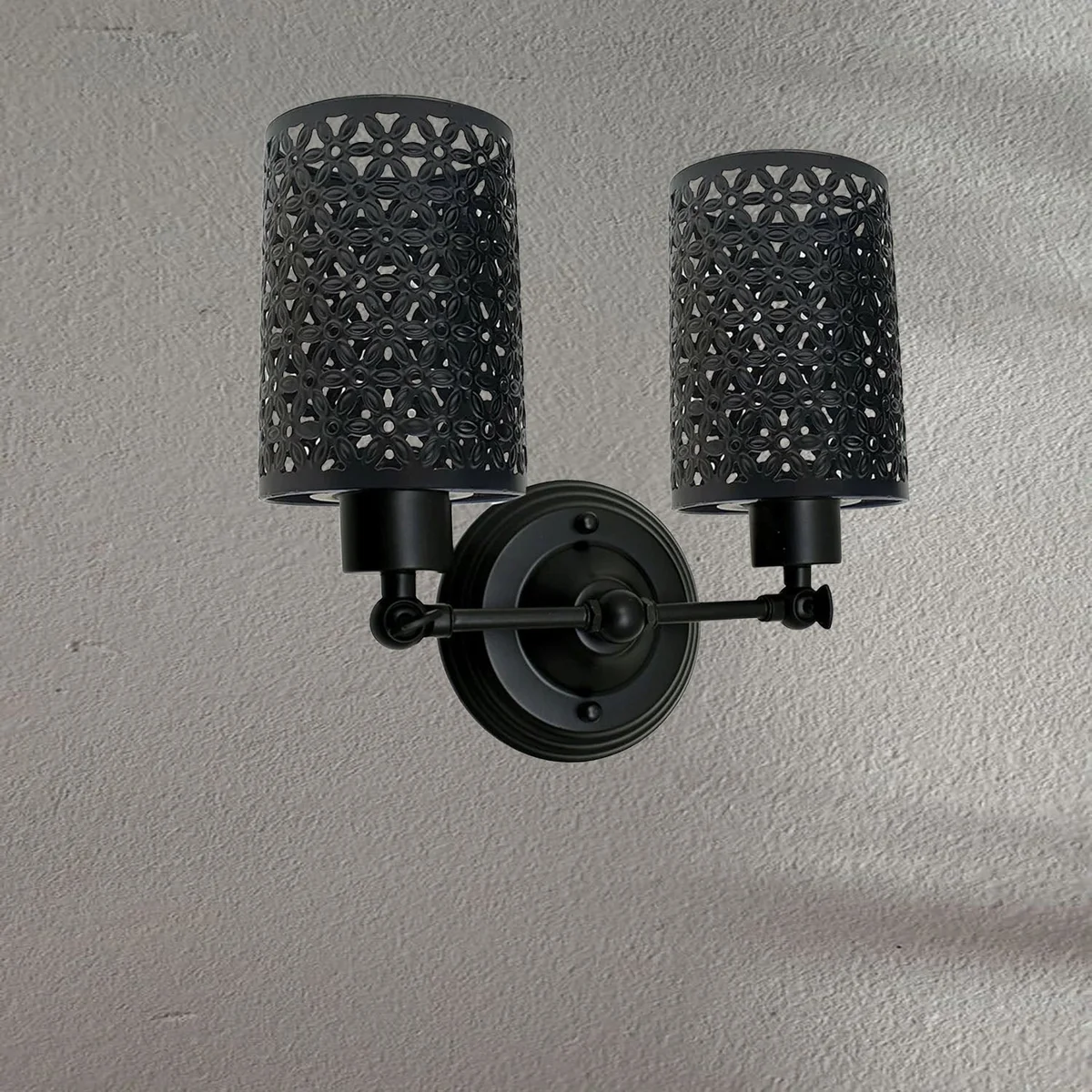Black modern retro industrial wall lights with vintage iron cage design, wall mounted fixture without bulbs included
