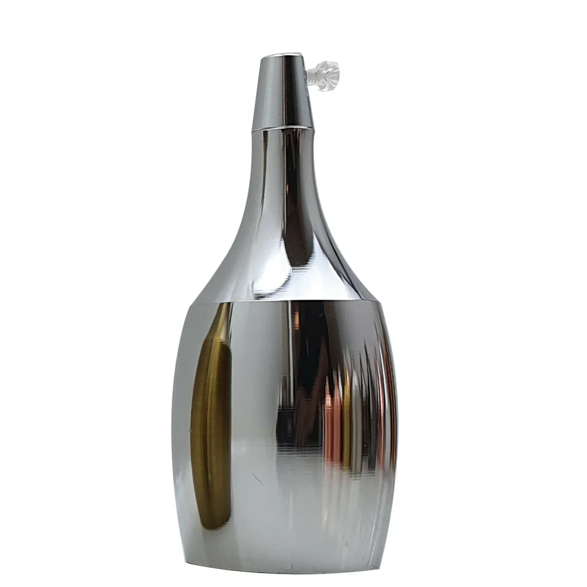 Chrome metal E27 light bulb holder with Edison screw base, compact design for vintage bulbs, 88x40mm size