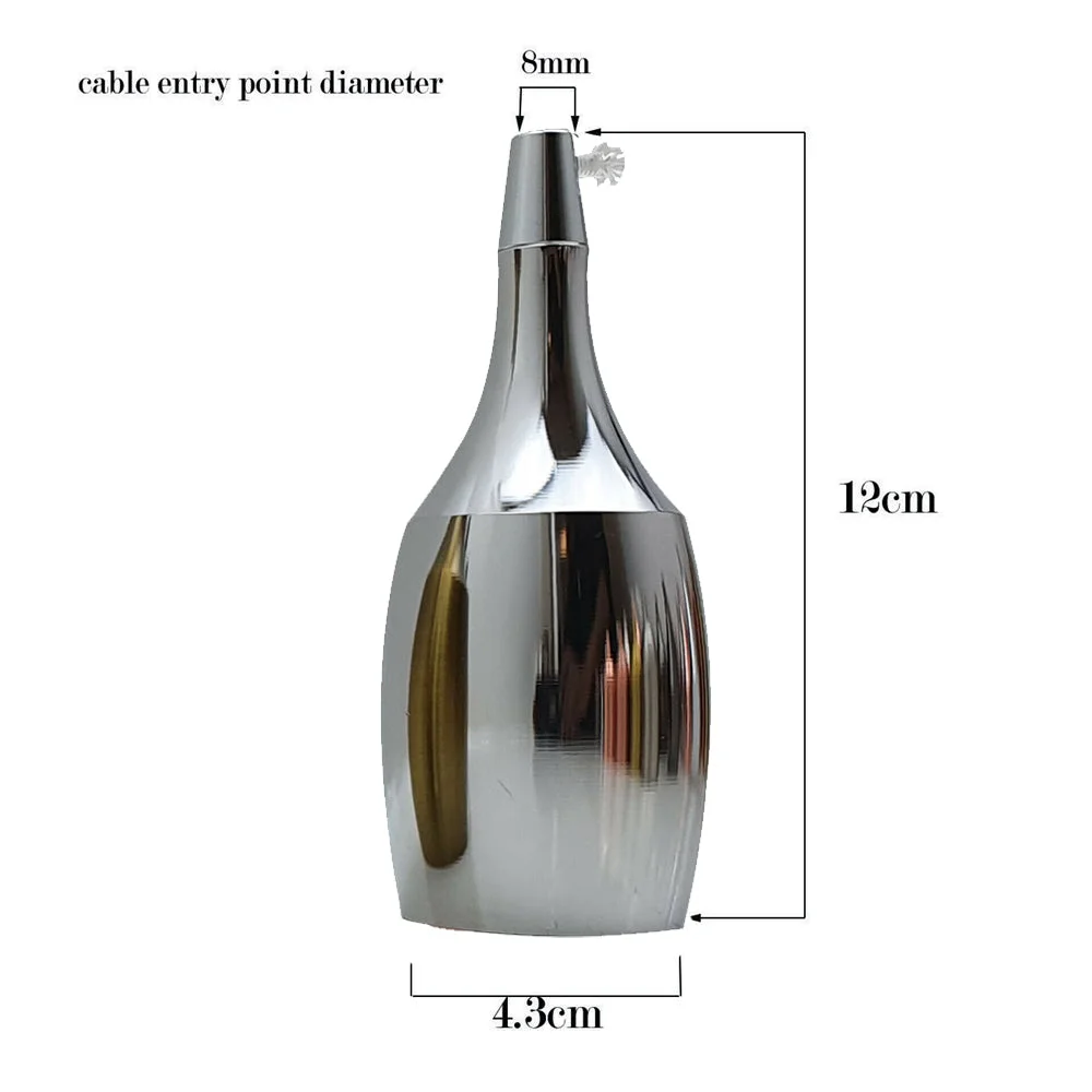 Chrome metal Edison screw socket with E27 base, showing screw threads and cord grip for vintage bulb fitting