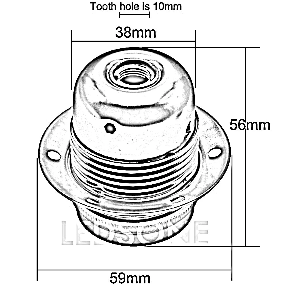 Rose gold vintage ceiling lamp holder with E27 socket, metal alloy plating, and ceramic core, shown from side angle