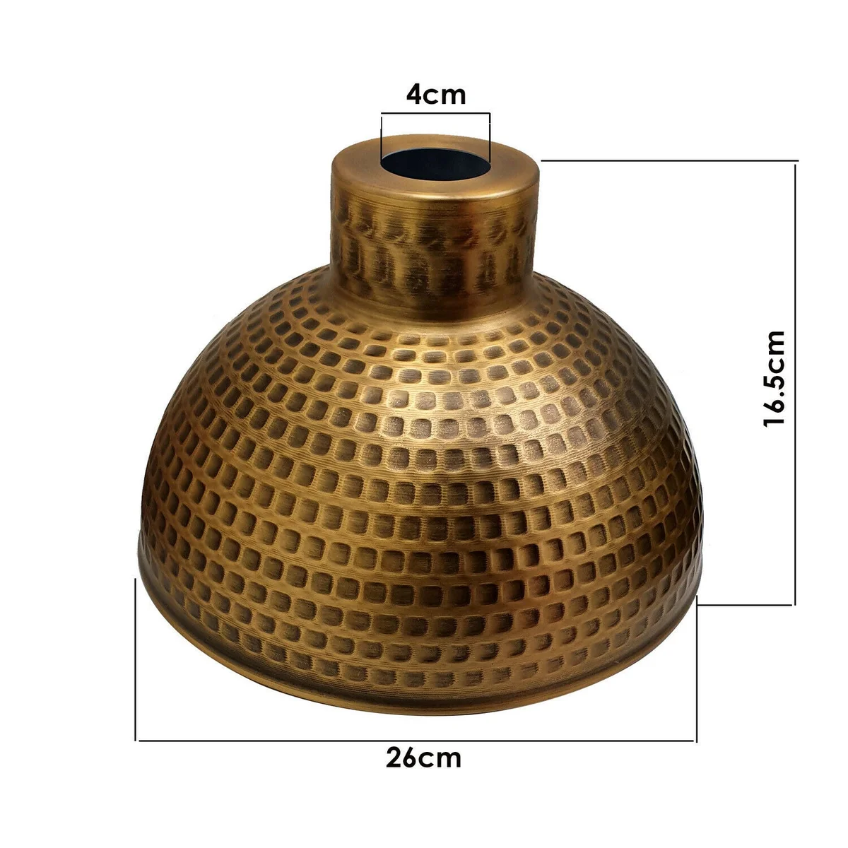 Brass retro lampshade dome shape ceiling light shade with industrial metal design, easy to fit on existing pendant.