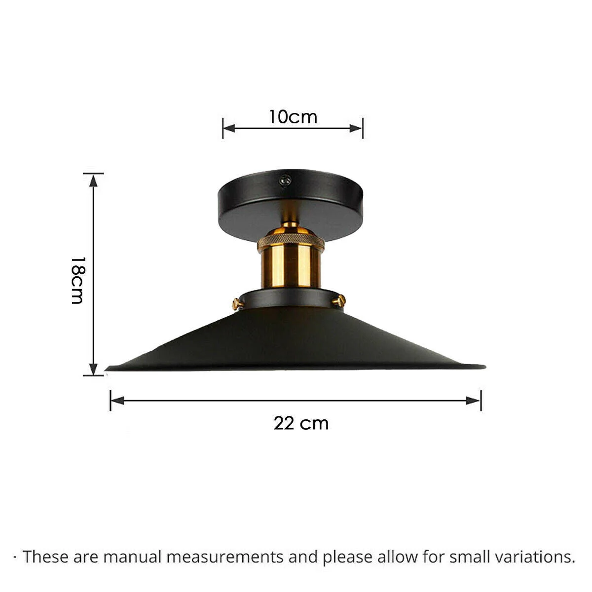 Black vintage retro metal ceiling lampshade with industrial cage design for flush mount lighting in living spaces