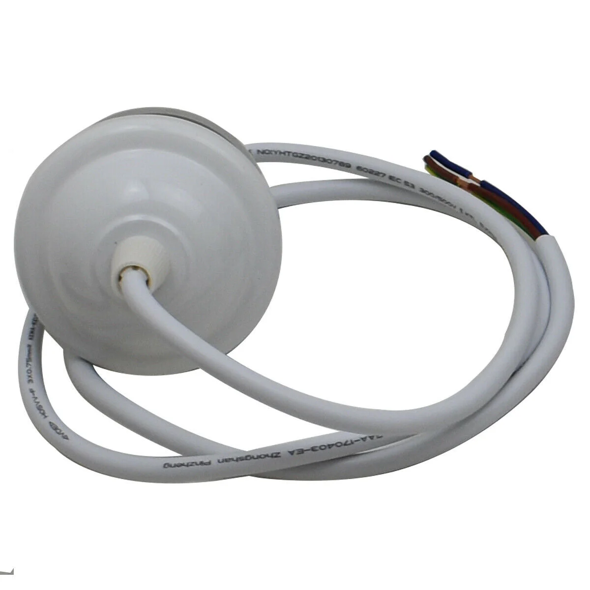 White PVC pendant lamp holder with 90cm cable and E27 lamp base, ceiling rose fitting for light bulbs, no bulb included