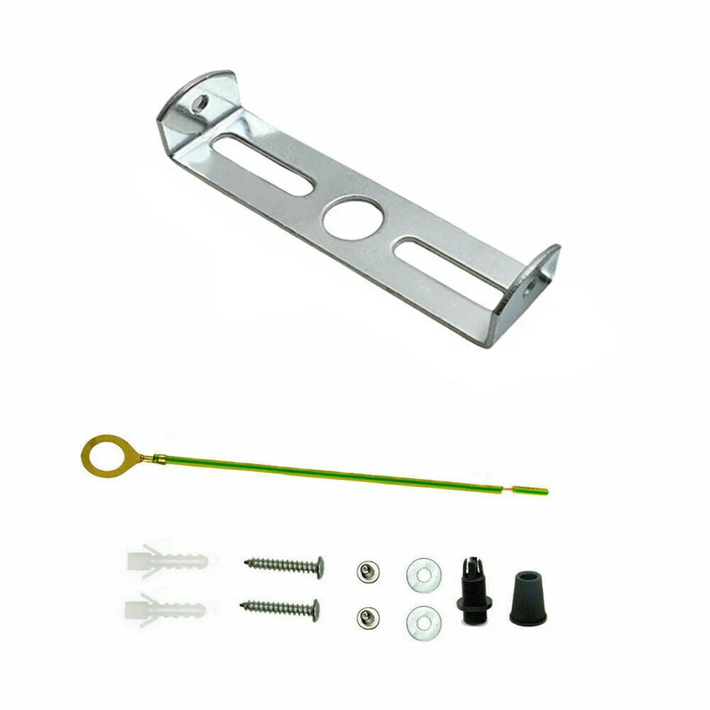 75mm iron ceiling plate bracket with strap side fitting, riveted construction and earth tag for light fittings up to 5kg