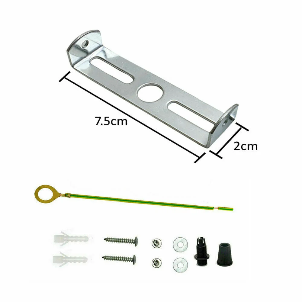 75mm iron ceiling rose light fitting bracket with strap side fitting and earth tag, suitable for chandeliers up to 5kg