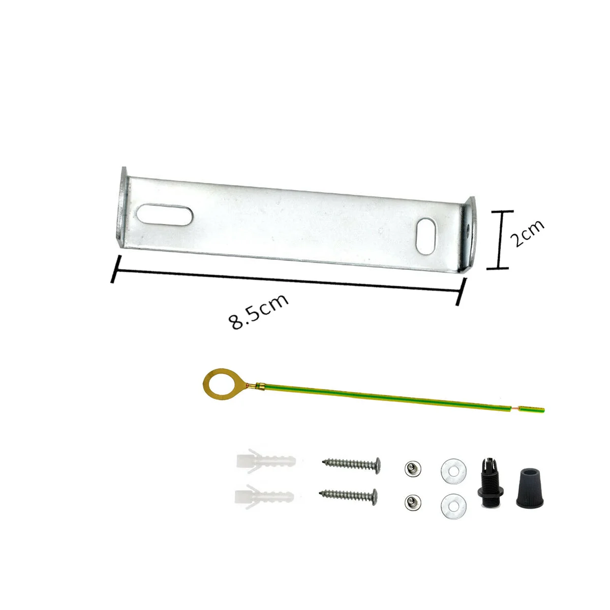 85mm iron ceiling plate bracket with riveted construction and earth tag for hanging chandeliers and light fittings