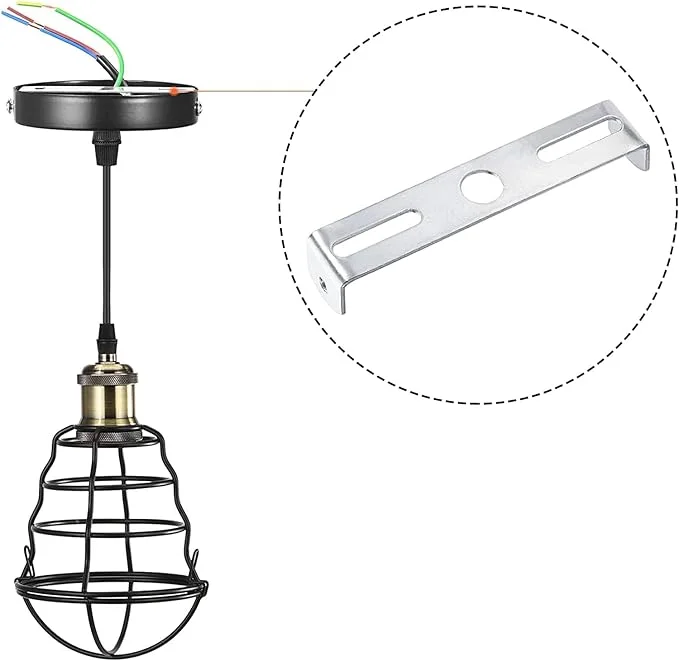 100mm iron ceiling bracket with riveted construction and earth tag for safe chandelier hanging up to 5kg load