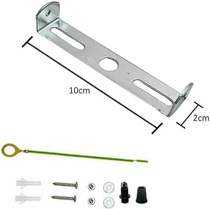 100mm iron ceiling rose bracket with riveted construction and earth tag for hanging chandeliers and light fittings