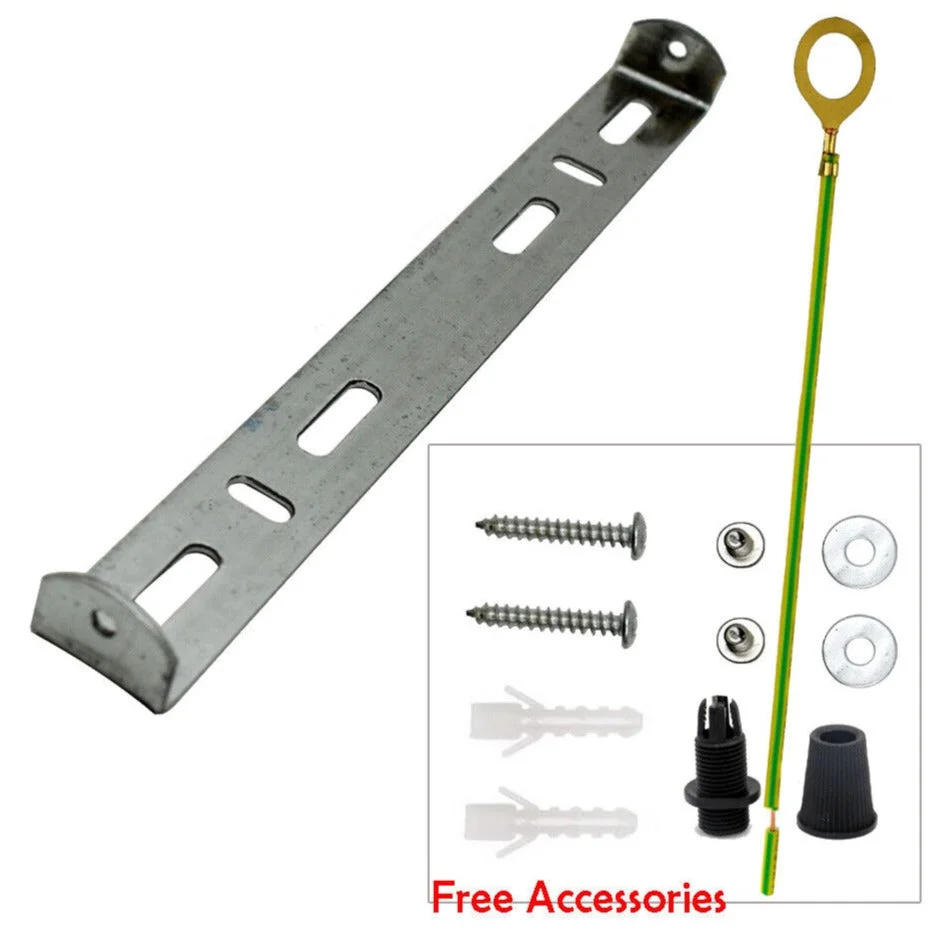 120mm iron ceiling bracket with riveted construction and earth tag for hanging chandeliers and light fittings