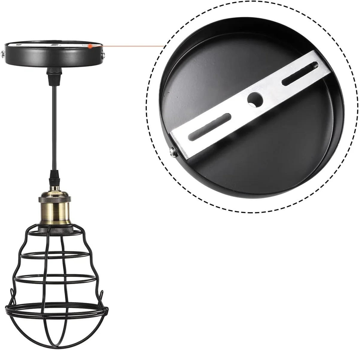 125mm iron ceiling bracket with riveted construction and earth tag for hanging chandeliers and light fittings