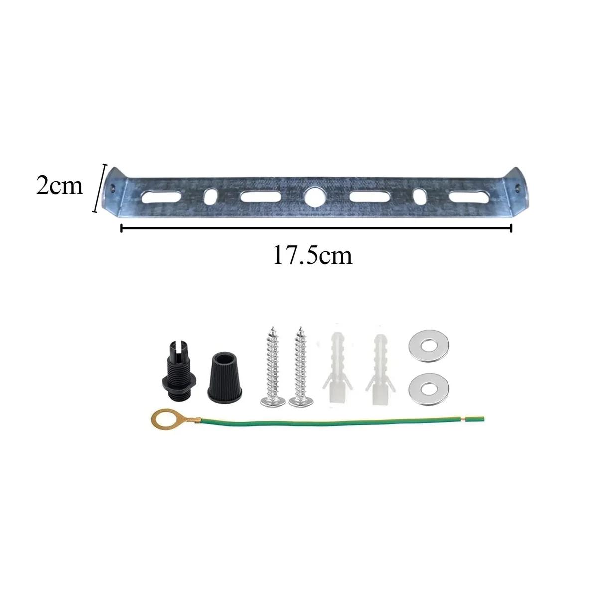 175mm iron ceiling plate bracket with strap side fitting and earth tag for hanging chandeliers and light fittings