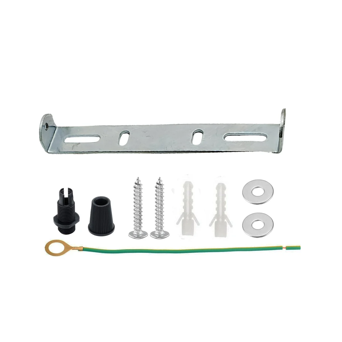 185mm iron ceiling bracket with strap side fitting, riveted construction, and earth tag for chandelier support
