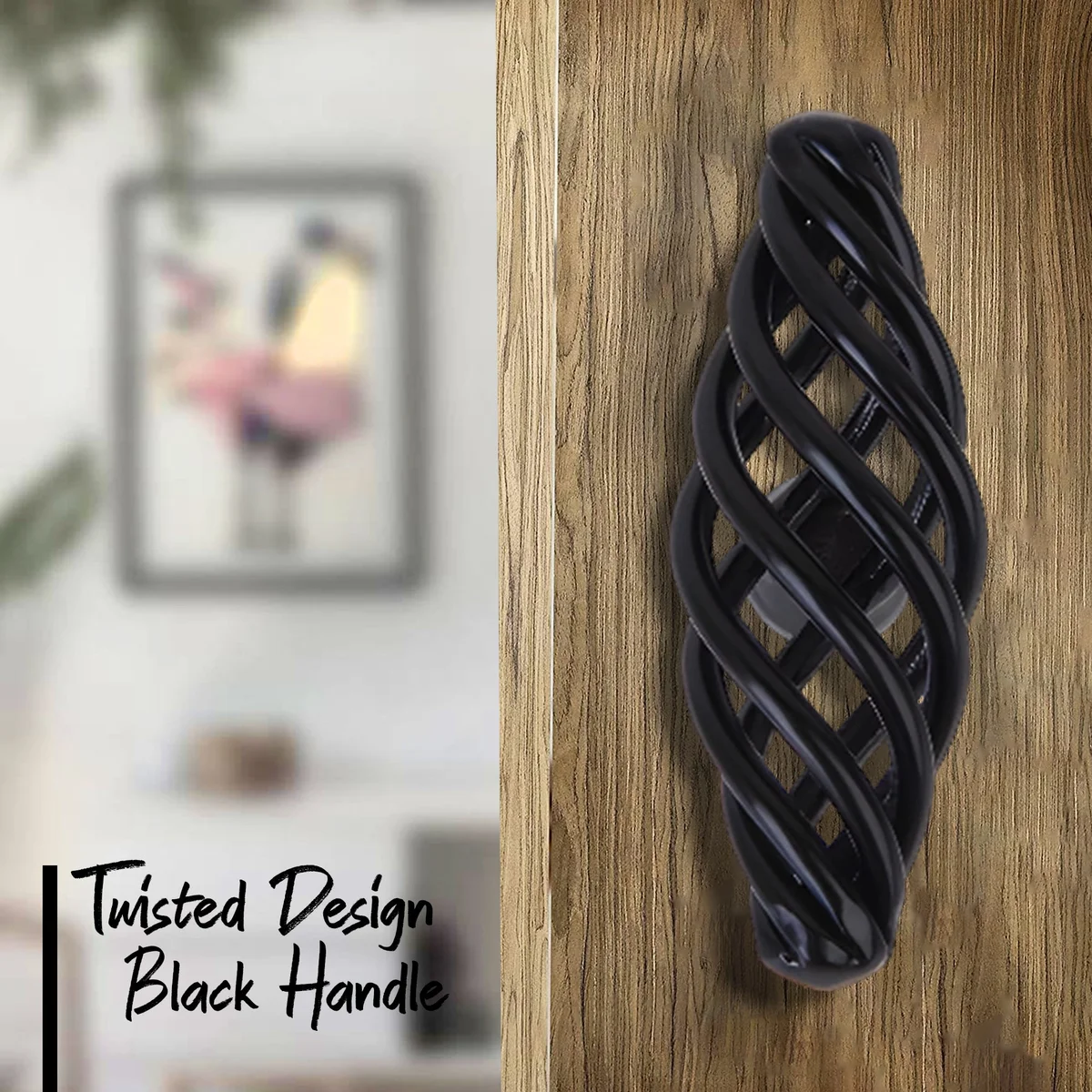 Vintage black kitchen birdcage handles with matte finish, iron material, 100mm length, classic birdcage design pulls