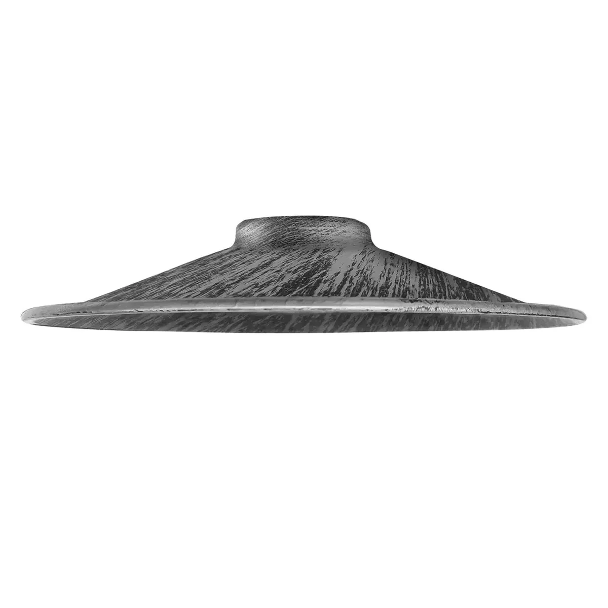 Flat 22cm vintage industrial lamp shade in metal with a rustic finish and removable reducer plate for B22 fitting