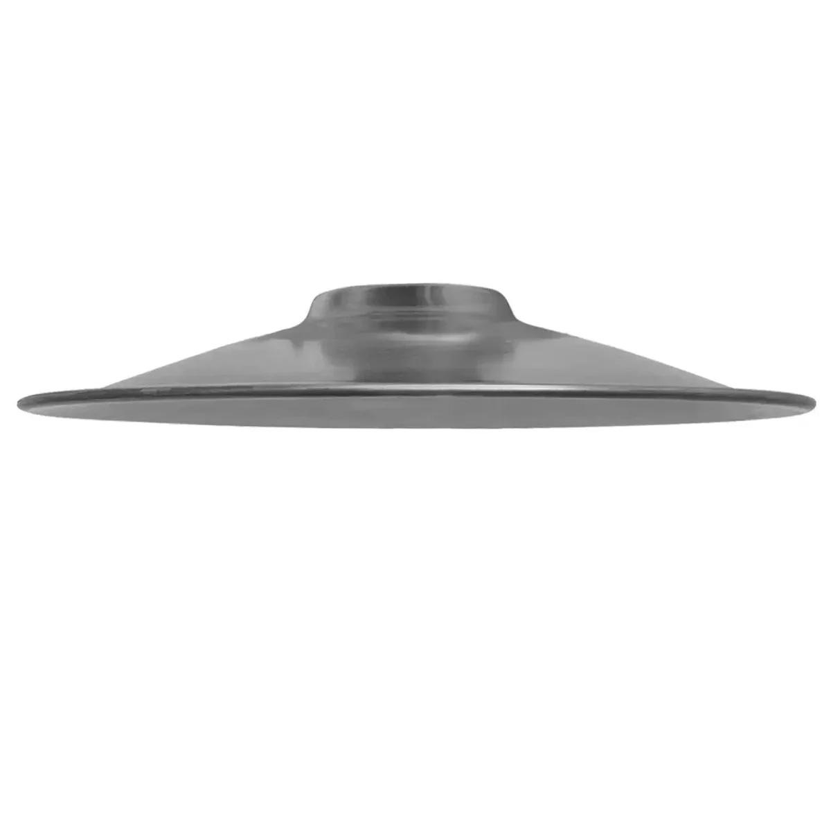 Flat 22cm vintage industrial lamp shade in matte metal finish, showing easy fit reducer plate for B22 and E27 fittings