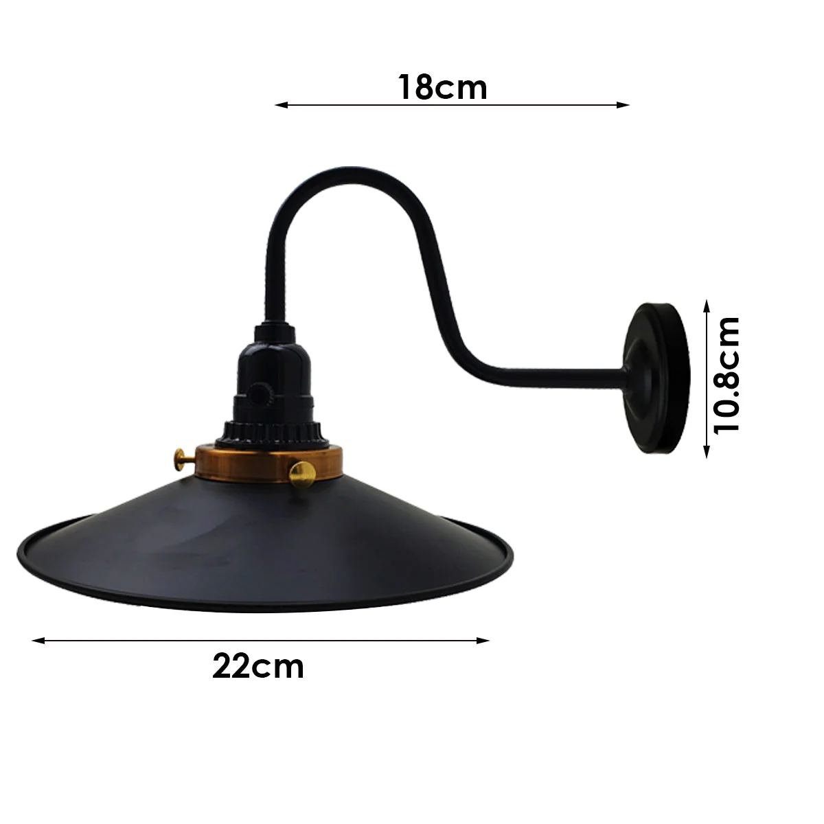 Black retro wall light sconce with metal lily cage design and E27 bulb holder mounted on a wall bracket