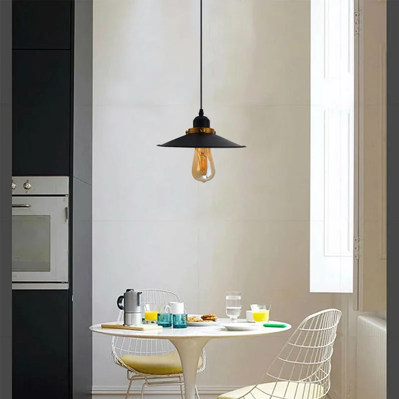 Adjustable black metal ceiling pendant light with cage design and 95cm cable for E27 bulb, modern industrial style