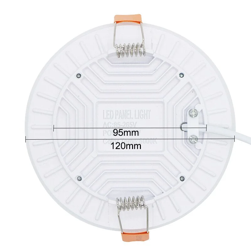 Ultra thin 18W round LED panel recessed light with cool white 6000K glow and slim PVC frame for ceiling installation