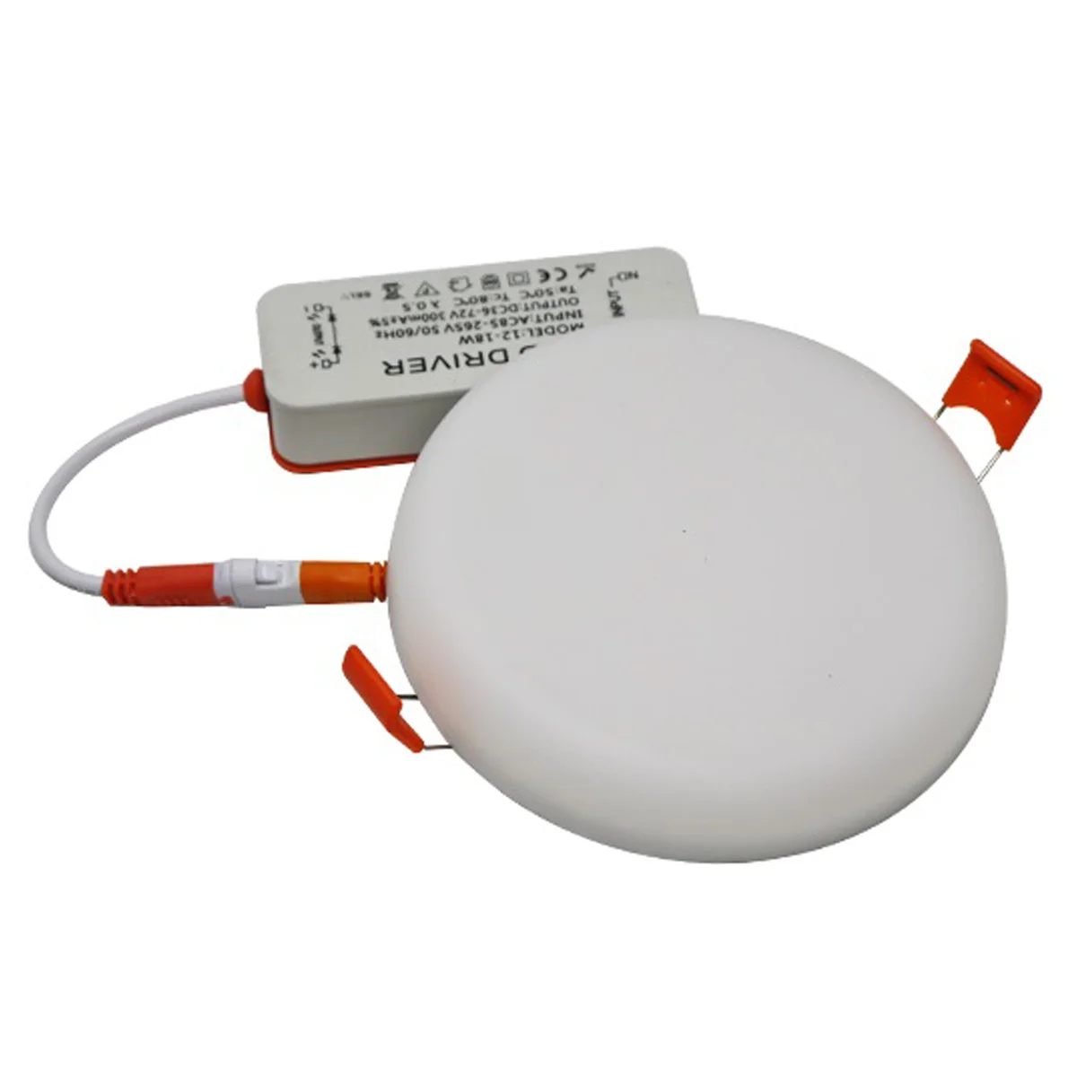 Ultra thin 18w LED panel light with round shape and slim profile designed for recessed ceiling installation in cool white 6000K