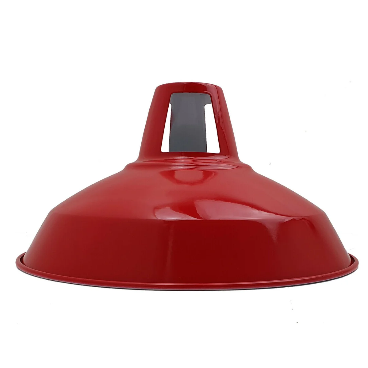 Red metal industrial pendant light with retro design, ceiling-mounted lampshade suitable for living rooms and studies