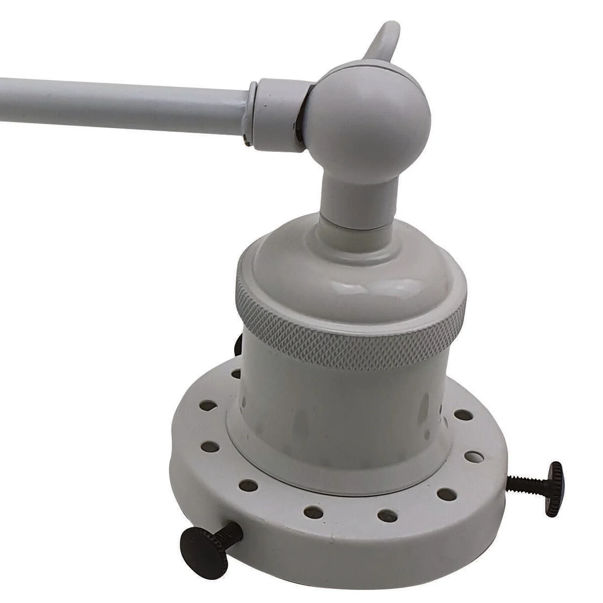 Adjustable black and white metal wall light shade mounted on wall with E27 bulb, industrial style wall sconce lamp