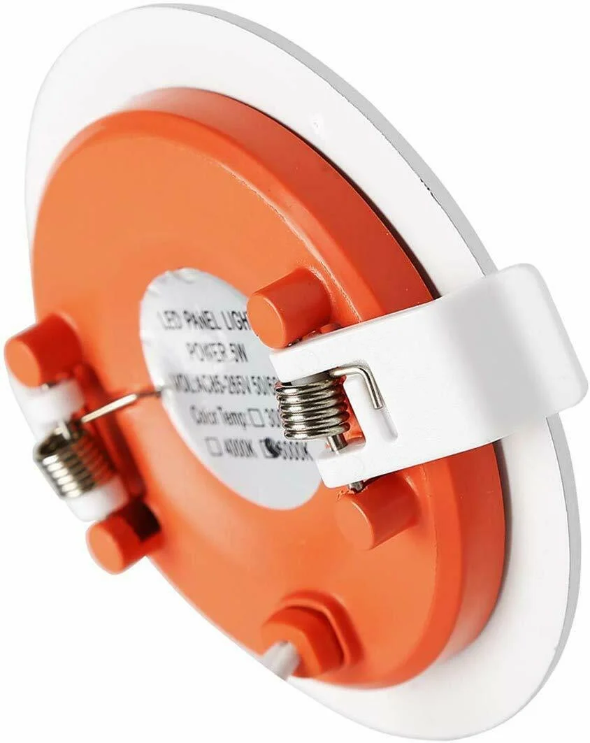 Ultra slim round 5W bathroom LED spotlight recessed in ceiling with cool white 6000K light and aluminium frame