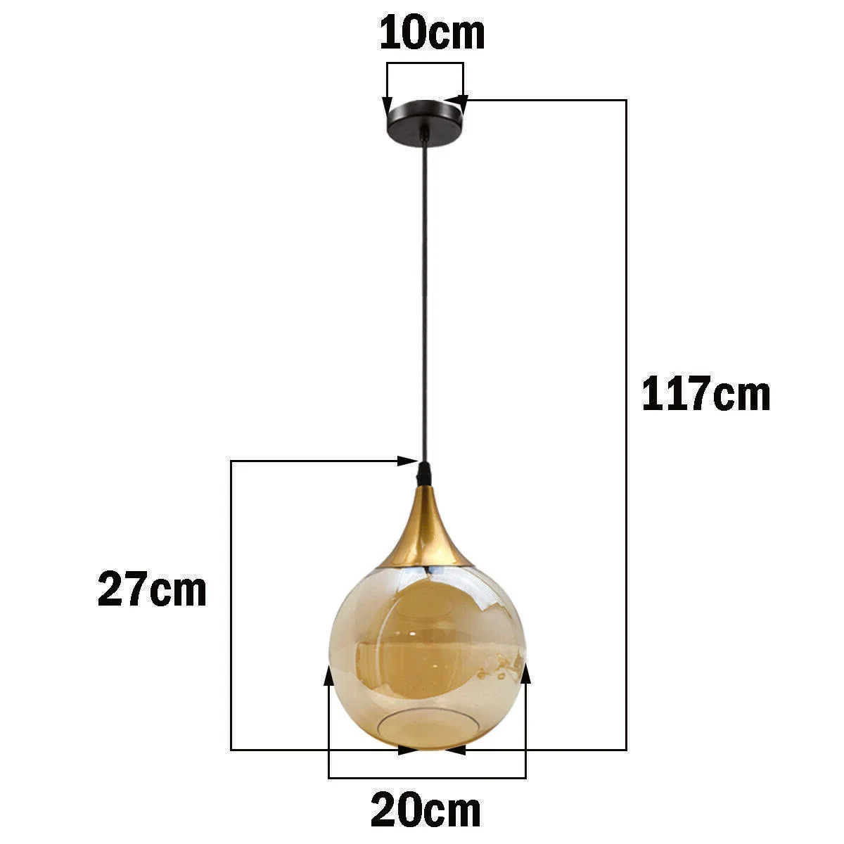 Amber smoked glass vintage pendant light shade with exposed iron hardware and adjustable 90cm cord hanging from ceiling