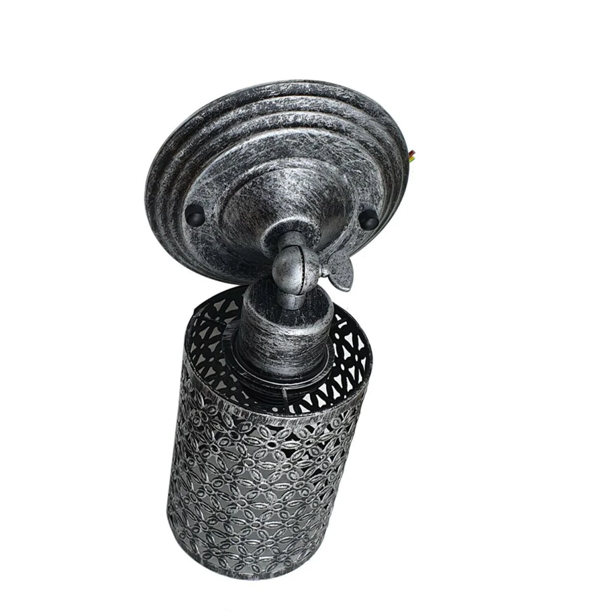 Rustic metal cage wall light – industrial wall lights with painted finish, E27 base, 1×100W max, suitable for indoor use.