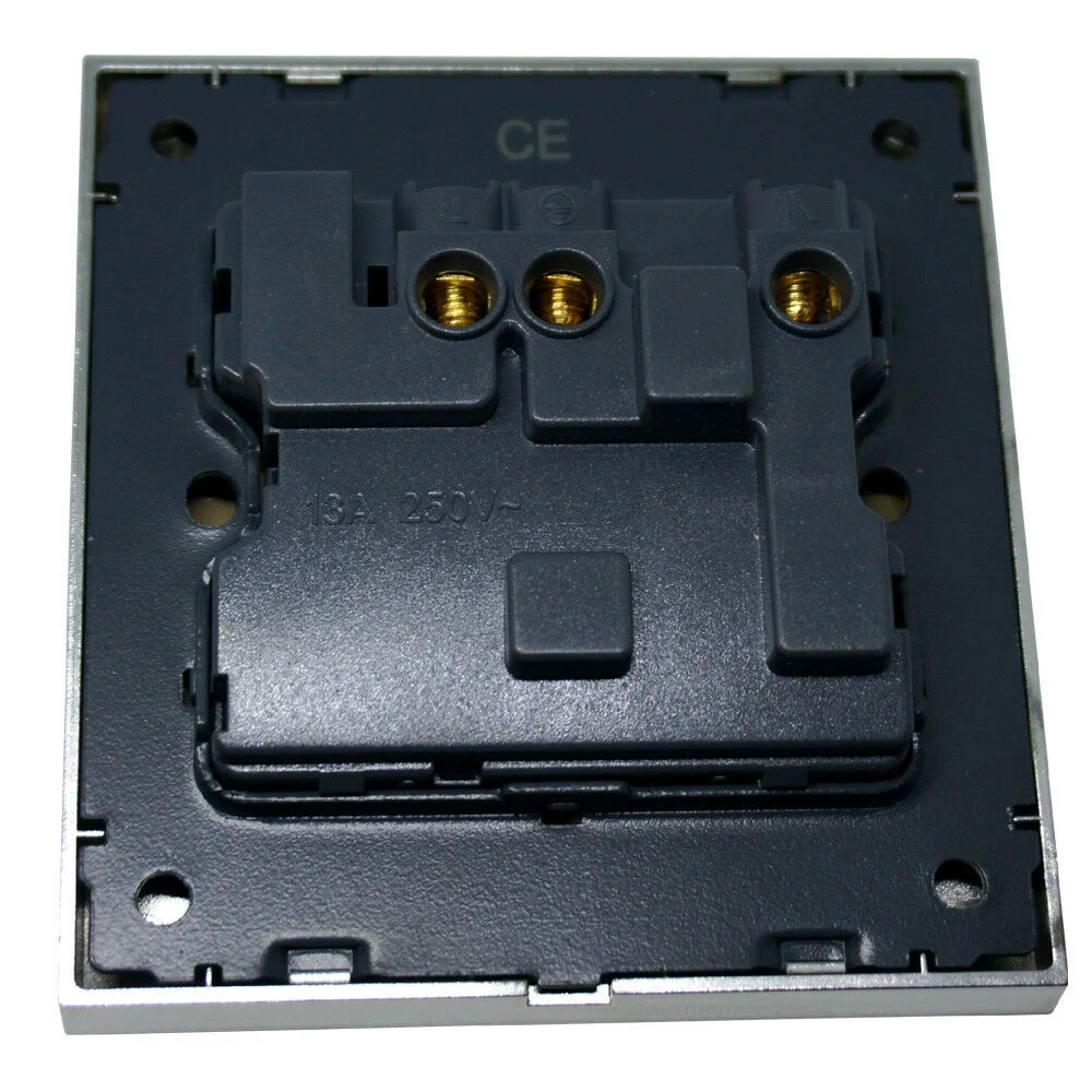 Black round screwless flat plate light switch with three buttons, BS EN certified light switch, fireproof PC frame.