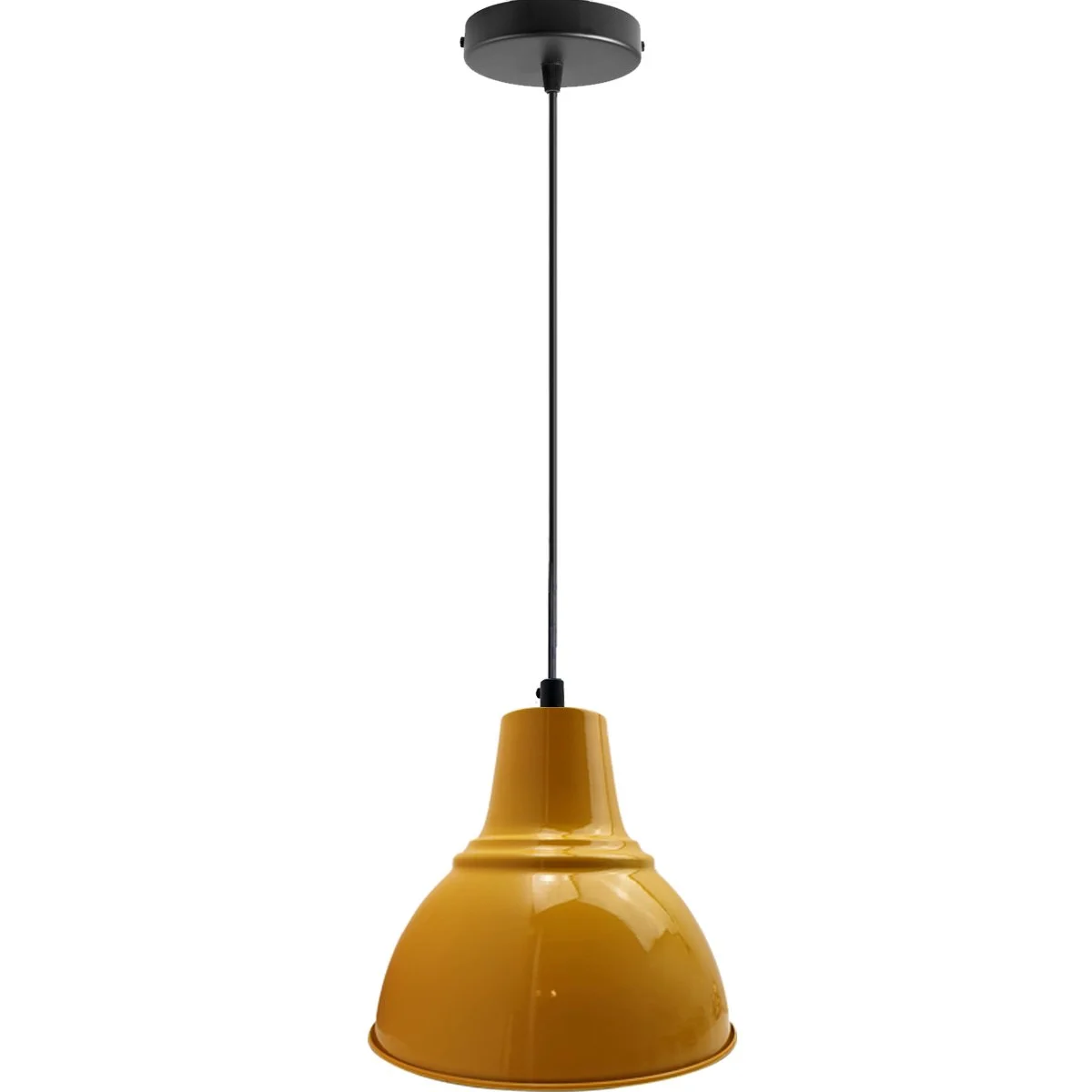 retro ceiling pendant light with metal barn shade, antique hand‑painted finish, 10cm rose, 95cm adjustable chain.