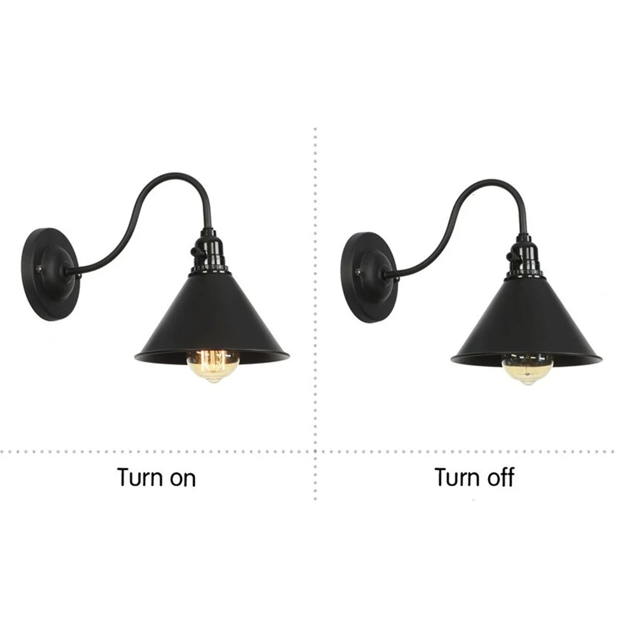 Black industrial cage wall light with iron housing, E27 holder, and ceiling rose for indoor wall lighting