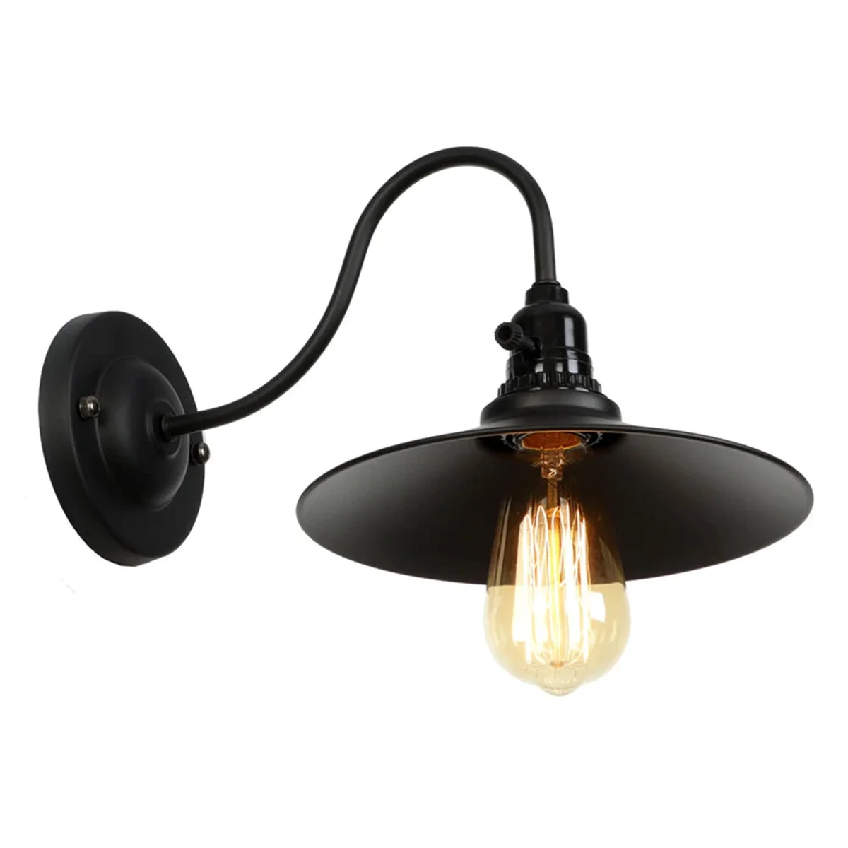 Metal wall light cage in iron, featuring E27 holder and ceiling rose, rustic elegant design