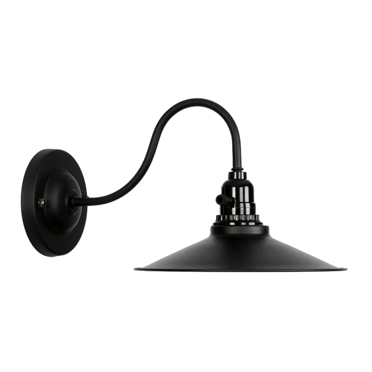 Metal iron wall light cage in rustic style, complete with E27 wall light fitting and decorative ceiling rose.