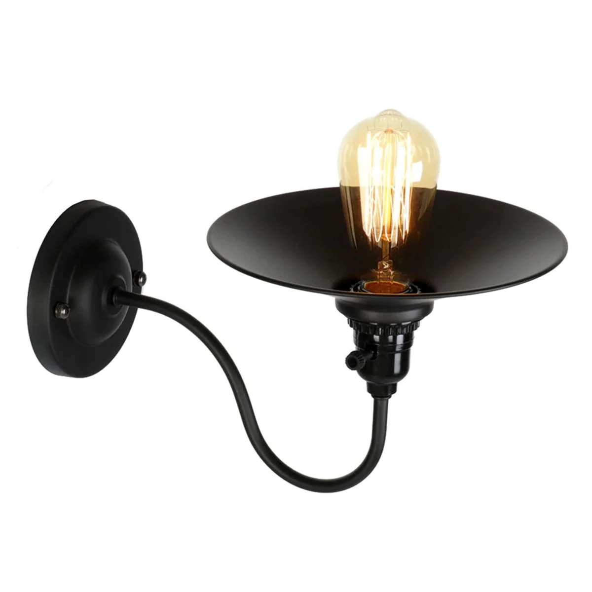 Industrial wall light with iron cage, E27 holder, rustic elegant ceiling shade.