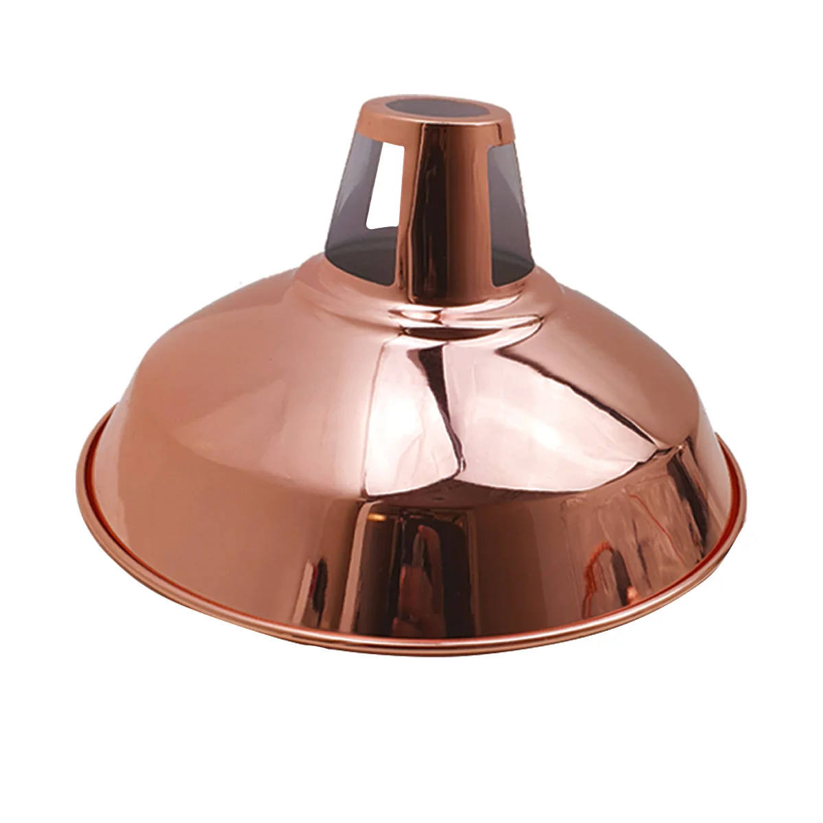 Rose gold aluminium pendant vintage ceiling light hanging from ceiling, single fixture for living room