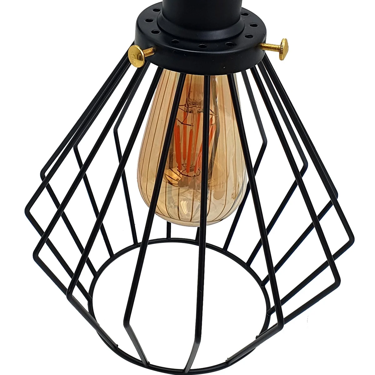 Black metal cage industrial wall lamp with adjustable arm, vintage retro design and E27 socket